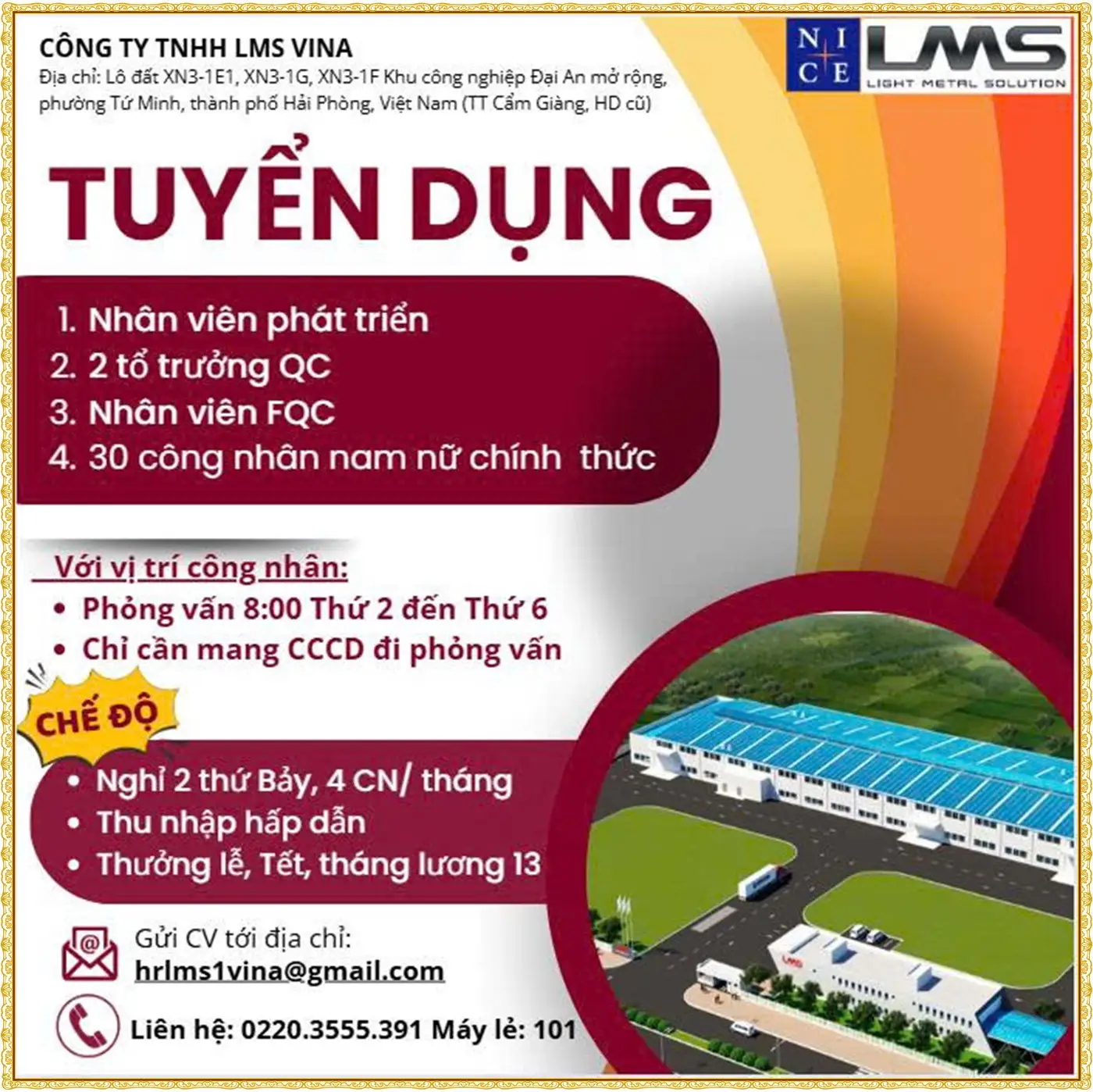 Hải Phòng tuyển nhân viên phát triển. IT, QC, FQC