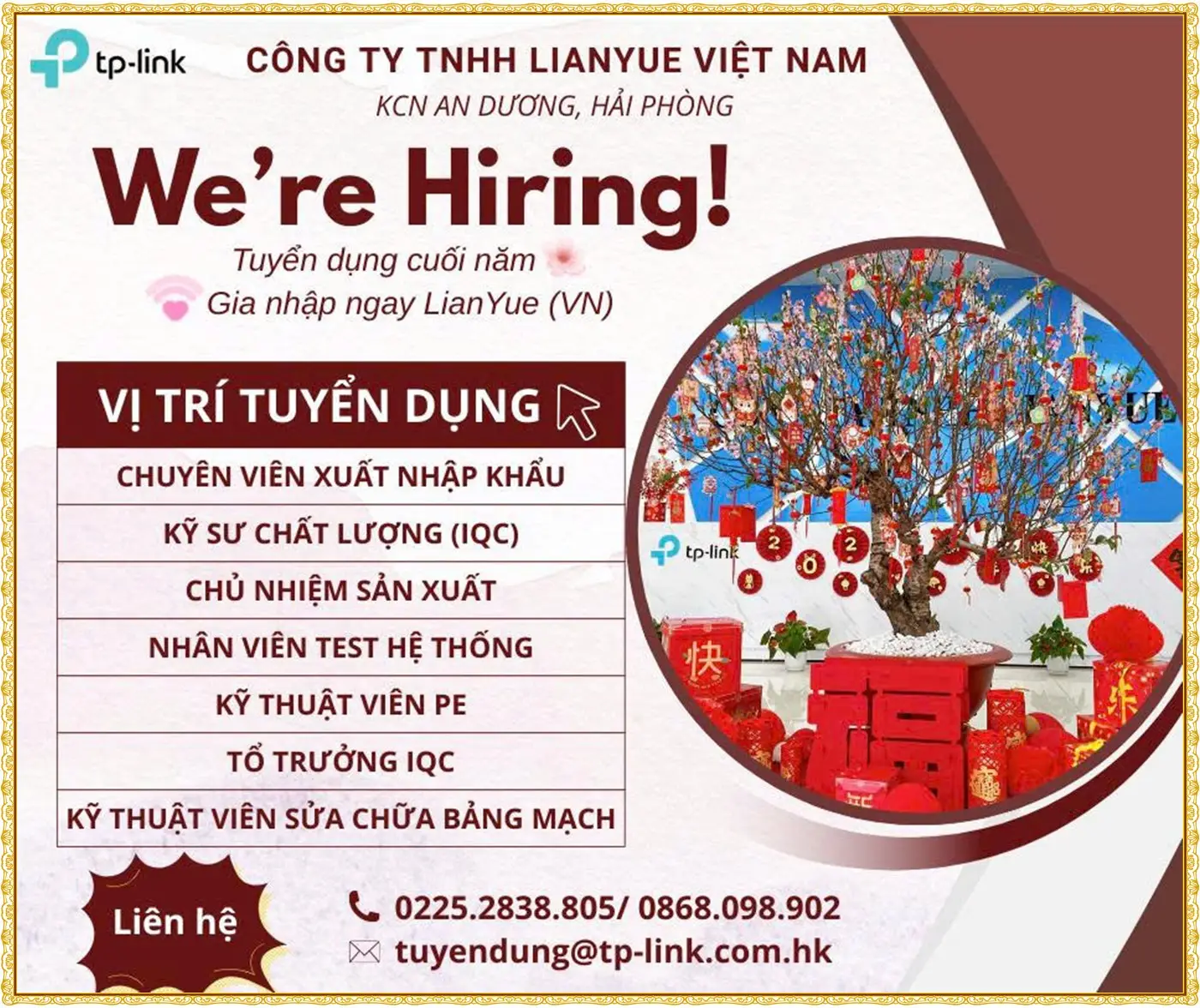 Tuyển chuyên viên xuất nhập khẩu tại Hải phòng