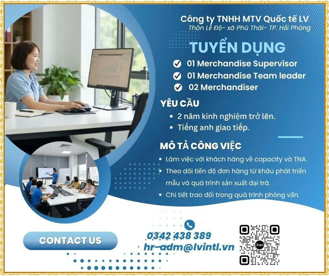 tuyển merchandise tại Hải phòng