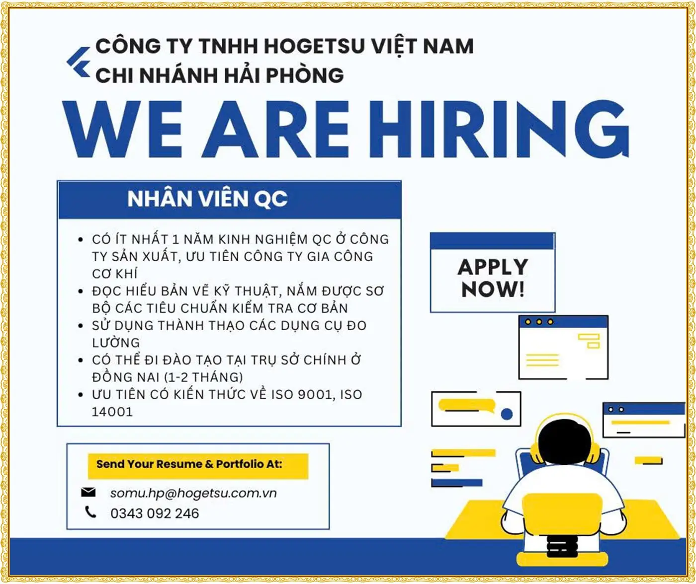 Hải Phòng tuyển nhân viên QC